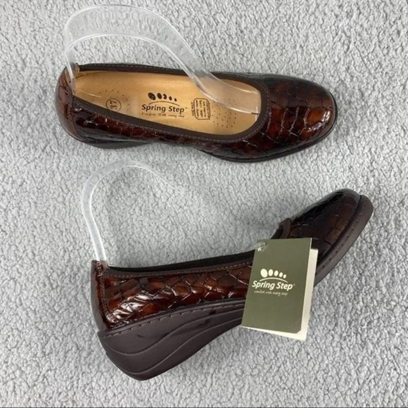 NEW SPRING STEP‎ KART II SHOES Wedge Womens 6.5 us or 37 Croco Embossed Brown - Picture 16 of 16